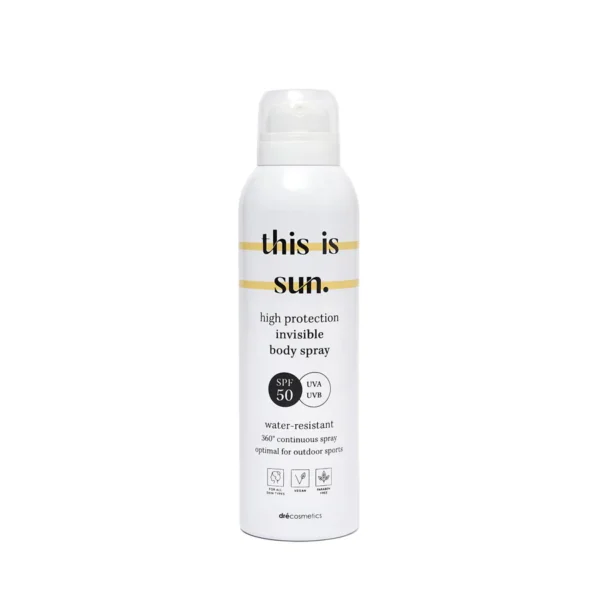 INVISIBLE Body Spray SPF50 'this is sun.' 150ml (ideaal bij zweters, zwemmers en sporters!)